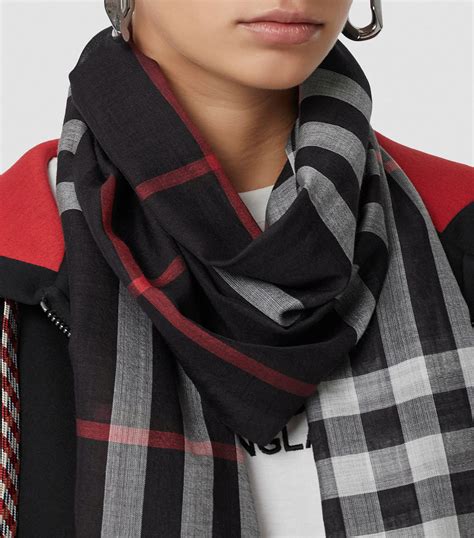 burberry house check wool and silk blend scarf|Wool Scarves For Women .